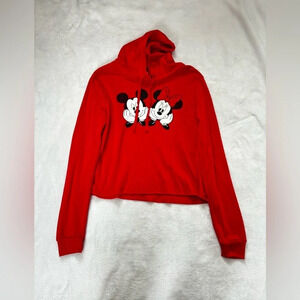 Red Mickey & Minnie Mouse Hoodie | Size‎ M | Disney Graphic Pullover